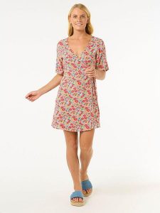 Rip Curl Sukienka "Las Dalias Ditsy" ze wzorem rozmiar: S. Sukienki Rip Curl, na co dzień, s, bez wzorów, z wiskozy, bez kołnierzyka, bez ramiączek, mini, kopertowe. Za 122,38 zł.