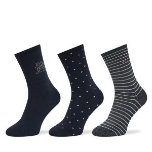 Skarpety długie Tommy Hilfiger. Niebieskie skarpetki TOMMY HILFIGER, bez wzorów. Za 99,99 zł.