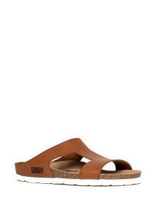 Sunbay Klapki "Rita" w kolorze jasnobrązowym rozmiar: 39. Brązowe klapki Sunbay, bez wzorów, z otwartym noskiem, bez obcasa. Za 175,95 zł.