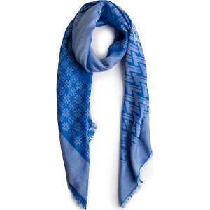 Chusta TORY BURCH - Multi Logo Oversized Square Scarf 54710 Bondi Blue 419. Apaszki i chusty marki Tory Burch. Za 1 099,00 zł.