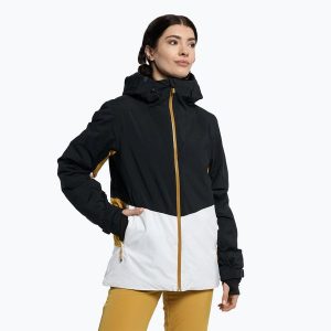 Kurtka narciarska damska Roxy Peakside Insulated Snow. Czarne kurtki Roxy, na zimę, xs, bez wzorów, bez kaptura, narciarskie. Za 564,00 zł.