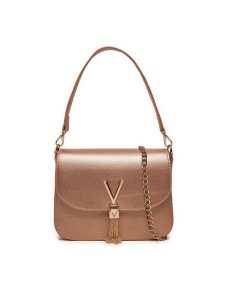 Valentino Torebka Divina VBS1R404G Złoty. Żółte torebki klasyczne Valentino, bez wzorów, ze skóry, bez dodatków. Za 459,99 zł.