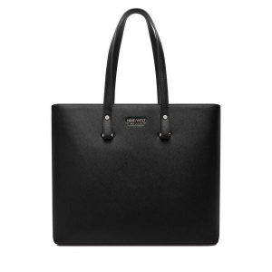 Torebka Nine West. Czarne shopper bag Nine West, bez wzorów, bez dodatków. Za 249,99 zł.