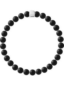 Pearline Bransoletka "Force" z elementem ozdobnym rozmiar: 22 cm. Czarne bransoletki Pearline, z agatem, srebrne. Za 109,95 zł.