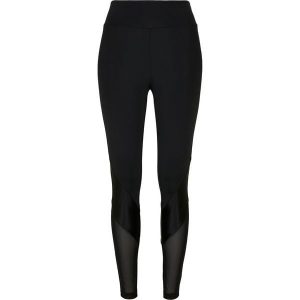 Damskie legginsy z wysoką talią Urban Classics mixed tech. Czarne legginsy Urban Classics, bez wzorów, z podwyższonym stanem. Za 168,00 zł.