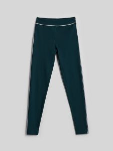4F Legginsy dzianinowe damskie - zielone XL. Zielone legginsy 4f, bez wzorów, z dzianiny, z podwyższonym stanem. Za 129,99 zł.