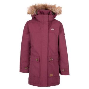 Trespass Rhoda - Girls Rain Jkt Tp50 Fig. Czarne kurtki Trespass, na zimę, bez wzorów, z futra, bez kaptura. Za 216,40 zł.