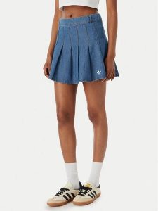 Adidas Spódnica jeansowa KD5523 Niebieski Regular Fit. Niebieskie spódnice ADIDAS, bez wzorów, z bawełny. Za 219,99 zł.