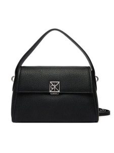 Calvin Klein Torebka Emblem Hw Pebble Shoulder Bag 25 LV04F3425G Czarny. Czarne torebki klasyczne Calvin Klein, bez wzorów, ze skóry, bez dodatków. Za 569,99 zł.