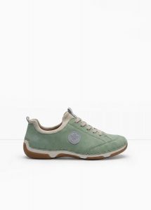 Komfortowe sneakersy marki Rieker z wyściełaną wkładką. Zielone buty sportowe bonprix, bez wzorów, bez zapięcia. Za 339,99 zł.