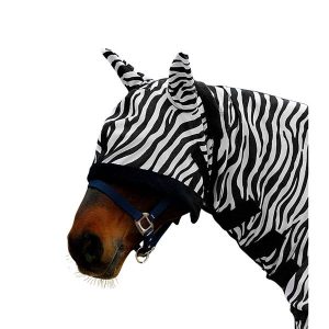 Czapka z muchą dla koni Waldhausen Zebra. Białe czapki WALDHAUSEN, bez wzorów, sportowe. Za 118,50 zł.