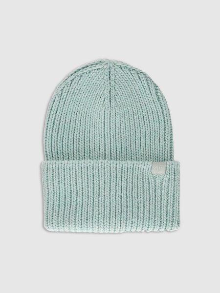 4F Czapka zimowa damska - turkusowa Uniwersalny. Niebieskie czapki 4f, bez wzorów, z materiału. Za 99,99 zł.