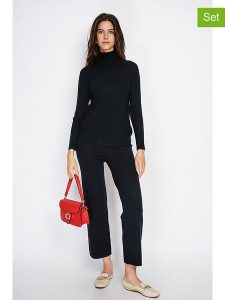 William de Faye 2-częściowy zestaw w kolorze czarnym rozmiar: 40. Czarne golfy William de Faye, bez wzorów, z kaszmiru. Za 173,99 zł.