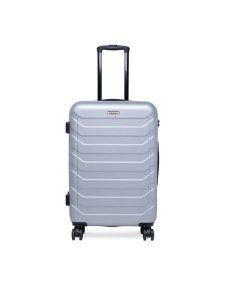 GINO ROSSI Walizka średnia CEO-GIN-M-003-05-SILVER3 Srebrny. Szare walizki Gino Rossi, bez wzorów, z materiału, średnie. Za 279,99 zł.