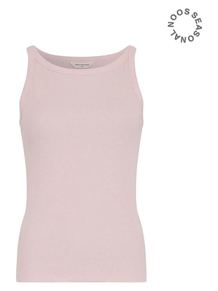 MOSS COPENHAGEN Top dzianinowy w kolorze jasnoróżowym rozmiar: L/XL. Różowe topy Moss Copenhagen, l, bez wzorów, z dzianiny, bez kołnierzyka, bez ramiączek. Za 73,95 zł.