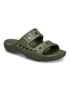 Crocs Klapki "Baya" w kolorze khaki rozmiar: 36/37. Brązowe klapki Crocs, bez wzorów, z otwartym noskiem, bez obcasa. Za 79,03 zł.