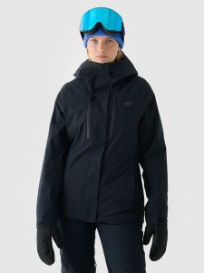 4F Kurtka narciarska membrana NeoDry 10000 damska - czarna XL. Czarne kurtki 4f, na zimę, m, bez wzorów, z dzianiny, z kapturem. W wyprzedaży za 399,99 zł.