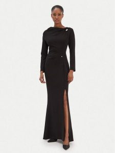 Rinascimento Sukienka koktajlowa CFC0126572003 Czarny Slim Fit. Czarne sukienki Rinascimento, m, bez wzorów, z syntetyku, wizytowe, bez kołnierzyka, bez ramiączek. Za 669,99 zł.