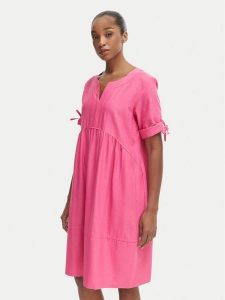 Iconique Sukienka letnia Jade IC26-077 Różowy ciemny Relaxed Fit. Czerwone sukienki Iconique, na lato, s, bez wzorów, z bawełny, bez kołnierzyka, bez ramiączek. Za 529,99 zł.