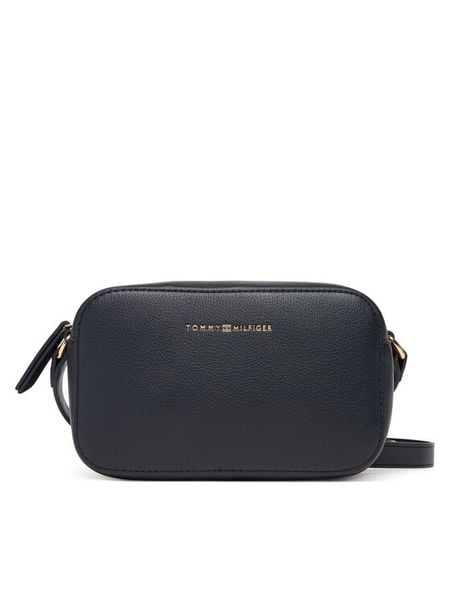 Tommy Hilfiger Torebka Th Logo Camera Bag AW0AW18115 Granatowy. Niebieskie listonoszki TOMMY HILFIGER, bez wzorów, ze skóry, bez dodatków. Za 369,99 zł.