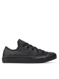 Converse Trampki Chuck Taylor All Star Mono Leather 135253C Czarny. Czarne trampki Converse, bez wzorów, ze skóry, bez zapięcia. Za 298,99 zł.
