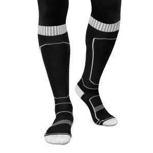 Skarpety narciarskie z wełny Sporty zimowe Siroko Ultimate GLIDE B&W. Czarne skarpetki SIROKO, bez wzorów, z wełny. Za 127,00 zł.