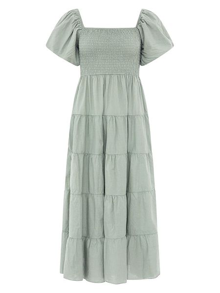 Zwillingsherz Sukienka w kolorze khaki rozmiar: onesize. Brązowe sukienki Zwillingsherz, na co dzień, bez wzorów, z bawełny, bez kołnierzyka, bez ramiączek, maxi, proste. Za 305,70 zł.