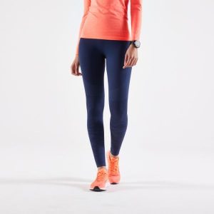 Legginsy do biegania damskie Kiprun Care. Niebieskie legginsy KIPRUN, bez wzorów, z elastanu. W wyprzedaży za 89,99 zł.