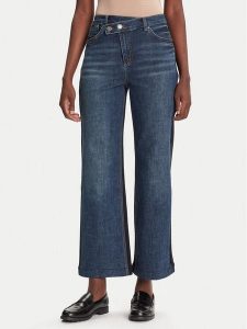 Desigual Jeansy Twist 25WWDD14 Granatowy Wide Leg. Niebieskie jeansy Desigual, bez wzorów, z bawełny. Za 299,99 zł.