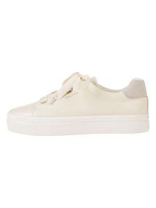 GANT Footwear Skórzane sneakersy "Avona" w kolorze kremowym rozmiar: 40. Brązowe trampki GANT Footwear, bez wzorów, bez zapięcia. Za 209,82 zł.