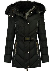Geographical Norway Kurtka zimowa "Becky" w kolorze czarnym rozmiar: XL. Czarne kurtki Geographical Norway, na zimę, xl, bez wzorów, z puchu, bez kaptura. Za 272,31 zł.