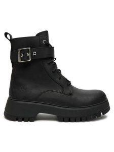 Timberland Trzewiki Mid Lace Boot TB0A6FBWW021 Czarny. Czarne botki Timberland, bez wzorów, ze skóry, bez obcasa, na płaskiej podeszwie, bez zapięcia. Za 499,99 zł.