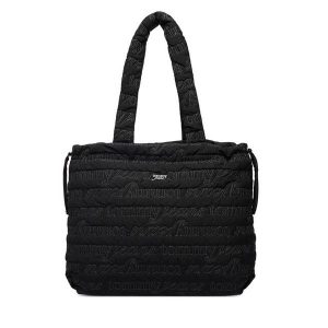 Torebka Tommy Jeans. Czarne shopper bag Tommy Jeans, bez wzorów, z jeansu, bez dodatków. Za 529,99 zł.
