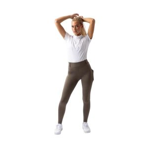 Damskie legginsy jeździeckie Horze Dea. Brązowe legginsy HORZE, bez wzorów, z materiału. Za 175,00 zł.
