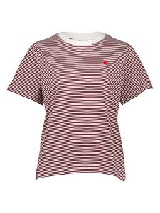 JDY Koszulka w kolorze czerwono-białym rozmiar: M. Czerwone bluzki JDY, m, bez wzorów, z bawełny, bez kołnierzyka, bez ramiączek. Za 43,88 zł.