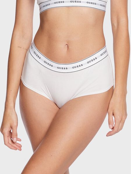 Guess Figi brazylijskie Carrie O97E03 KBBU1 Biały. Białe figi Guess, z aplikacjami, z bawełny. Za 59,99 zł.