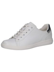 Caprice Skórzane sneakersy w kolorze srebrno-białym rozmiar: 40. Białe trampki Caprice, bez wzorów, bez zapięcia. Za 197,63 zł.
