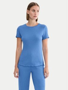 Triumph Koszulka piżamowa Mix & Match 10227214 Niebieski Regular Fit. Niebieskie koszule nocne Triumph, bez wzorów, z bawełny, bez ramiączek. Za 109,99 zł.