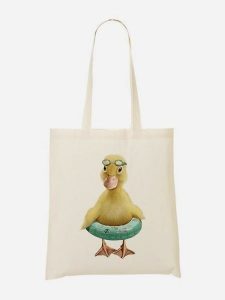 WOOOP Torba "Duck Bouee" w kolorze kremowym ze wzorem - 36 x 43 cm rozmiar: onesize. Brązowe shopper bag Wooop, bez wzorów, z bawełny, na ramię, bez dodatków. Za 39,99 zł.