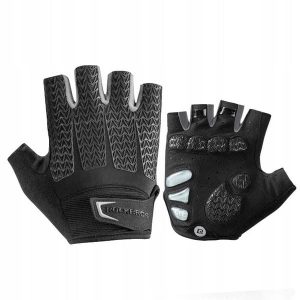Rękawiczki rowerowe Rockbros żelowe, rozmiar L, szare unisex. Czarne rękawiczki ROCKBROS, bez wzorów. Za 99,90 zł.