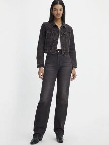 Levi's Dżinsy "Ribcage" - Regular fit - w kolorze antracytowym rozmiar: W32/L30. Czarne jeansy Levi's®, z aplikacjami, z podwyższonym stanem. Za 214,78 zł.