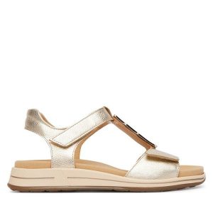 Sandały Ara. Żółte sandały Ara, bez wzorów, bez obcasa, na płaskiej podeszwie, bez zapięcia. Za 489,99 zł.