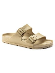Klapki damskie Birkenstock Arizona Eva. Żółte klapki Birkenstock, bez wzorów, z materiału, bez obcasa. Za 263,00 zł.