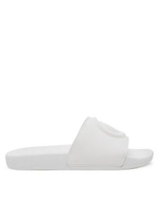 Just Cavalli Klapki 78RA3SZ4 ZSC30 Biały. Białe klapki Just Cavalli, bez wzorów, z tworzywa sztucznego, bez obcasa. Za 229,99 zł.