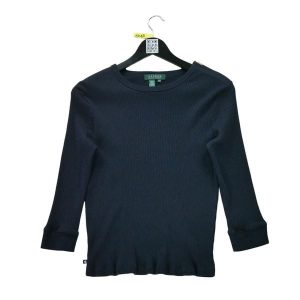 Second life - Damski sweter w granatowym kolorze - Stan dobry. Niebieskie golfy Ralph Lauren, bez wzorów. Za 63,86 zł.