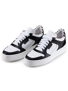 Anna Morellini Skórzane sneakersy "Velana" w kolorze biało-czarnym rozmiar: 40. Białe trampki Anna Morellini, bez wzorów, bez zapięcia. Za 408,49 zł.