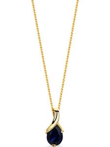 Revoni Złoty naszyjnik z zawieszką - dł. 45 cm rozmiar: onesize. Niebieskie naszyjniki Revoni, z szafirem, złote. Za 1 035,99 zł.
