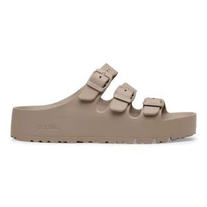 Birkenstock Florida III Flex Platform EVA Gray Taupe Klapki damskie. Szare klapki Birkenstock, bez wzorów, bez obcasa, na platformie. Za 229,99 zł.