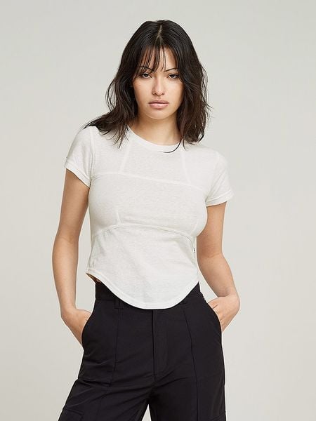 G-Star Koszulka w kolorze białym rozmiar: XS. Białe bluzki G-Star, xs, bez wzorów, z bawełny, retro, bez kołnierzyka, bez ramiączek. Za 69,75 zł.