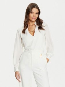 Marciano Guess Bluzka 5RGH05 7142A Biały Regular Fit. Białe bluzki Marciano Guess, z aplikacjami, z syntetyku, bez kołnierzyka, bez ramiączek. Za 329,99 zł.